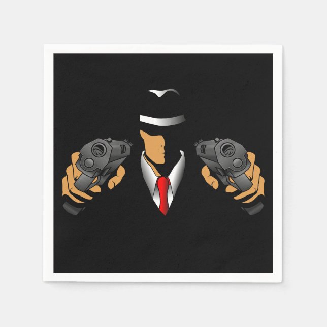 Serviette En Papier Gangster (Devant)