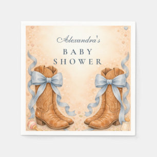 Serviette En Papier Garçon Baby Shower Bottes et Rubans Bleus
