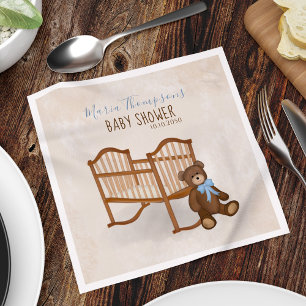 Serviette En Papier Garçon Baby shower mignon Ours En Conflit Personna