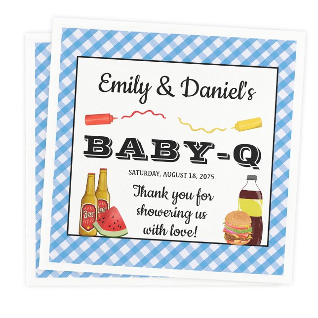 Serviette En Papier Garçon BBQ Bébé-q Baby shower Papier serviettes (Créateur téléchargé)