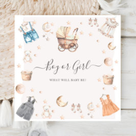 Serviette En Papier Garçon ou fille Boho Nursery Baby Crib Genre Révél