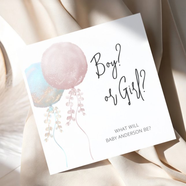 Serviette En Papier Garçon ou fille rose et bleu ballon révélateur gen (Créateur téléchargé)