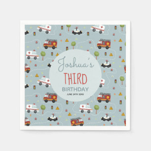 Serviette En Papier Garçons Cute Blue Transport Motif Anniversaire Enf