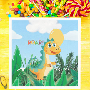 Serviette En Papier Garçons mignon Anniversaire de enfant Dinosaure mo