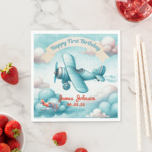 Serviette En Papier Garçons Mignons Voyage Avion Enfants Anniversaire