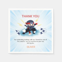 Garçons Ninja Guerrier Anniversaire Fête Merci car