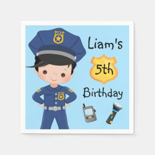 Serviette En Papier Garçons Police Officier Cop Birthday Party