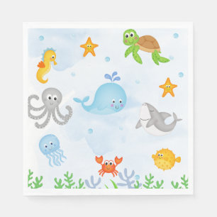 Serviette En Papier Garçons sous la mer près de la mer 1er anniversair