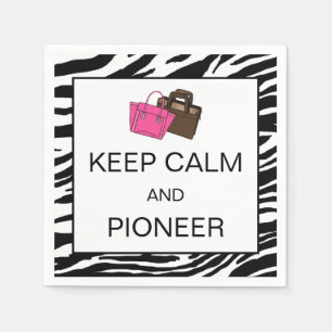 SERVIETTE EN PAPIER "GARDER CALME ET PIONNIER" PAPIER NAPKINS