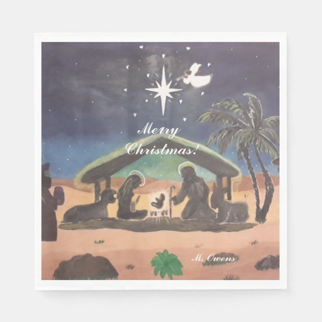 Serviette En Papier Garder Christ dans les serviettes de Noël (Devant)