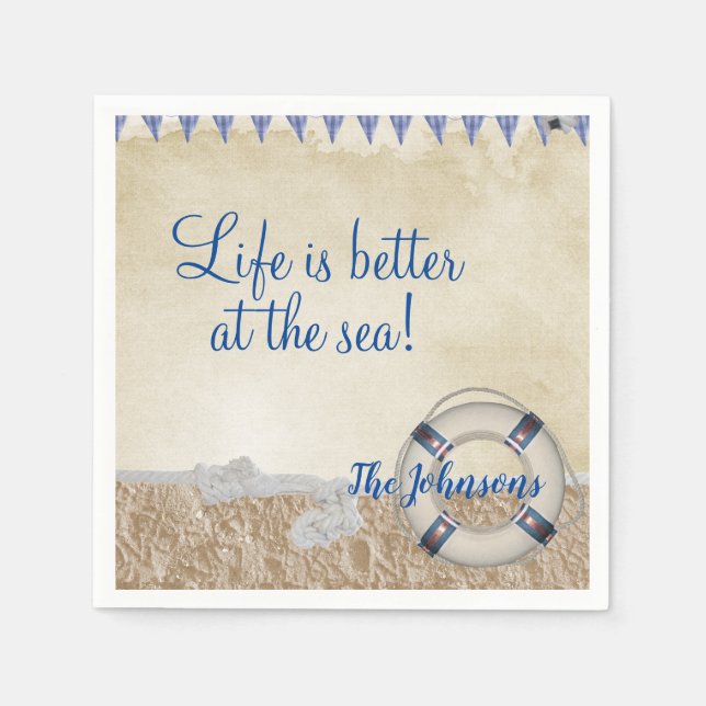 Serviette En Papier Gareautrain sur le sable (Devant)