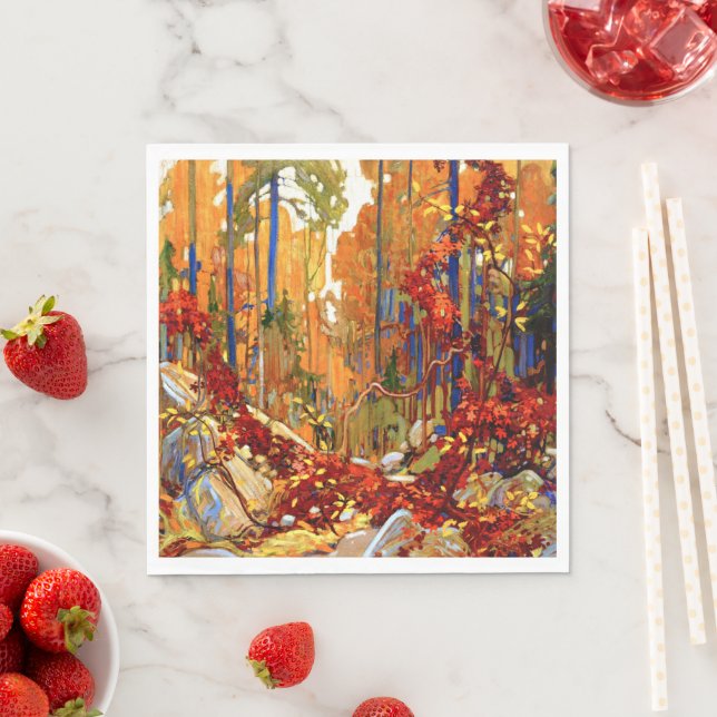 Serviette En Papier Garland d'automne (En situation)