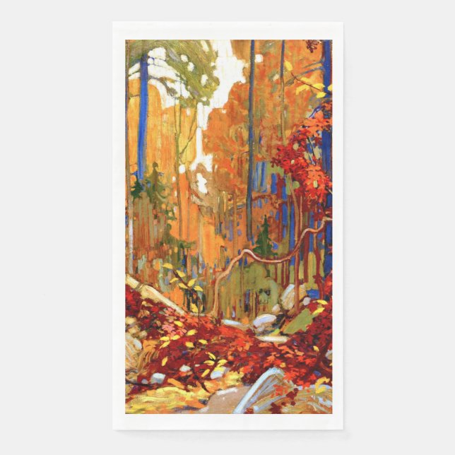 Serviette En Papier Garland d'automne, célèbre peinture, serviettes (Devant)