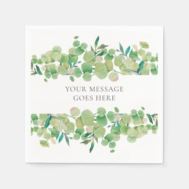 Serviette En Papier Garland verdoyant d'Eucalyptus (Devant)