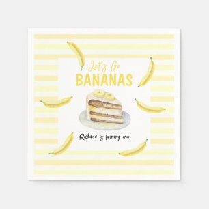 Serviette En Papier Gâteau d'anniversaire à la banane aquarelle