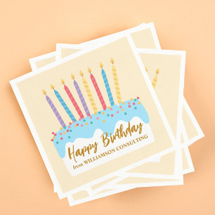 Serviette En Papier Gâteau d'anniversaire Chic Personnalisé Fête de bu