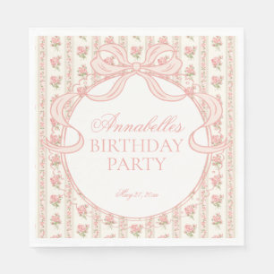 Serviette En Papier Gâteau d'anniversaire Fancy Floral aux teintes pêc