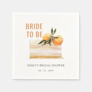 Serviette En Papier Gâteau de mariage élégant mignon boho orange aux f