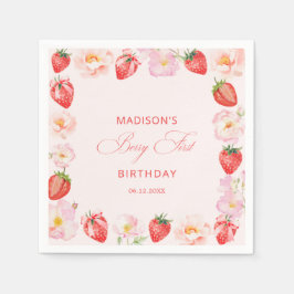 Serviette En Papier Gâteau de premier anniversaire à la fraise Berry