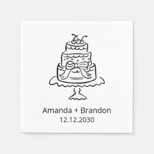 Serviette En Papier Gâteau Mariage à main