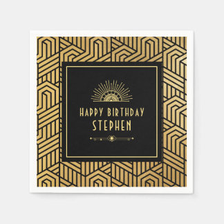 Serviette En Papier Gatsby Art Déco Roaring 20 ans Anniversaire