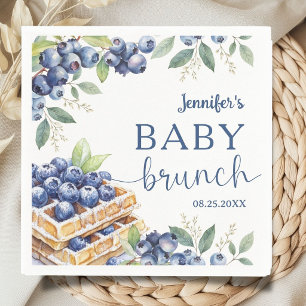 Serviette En Papier Gaufre aux myrtilles garçon Baby Shower Brunch Pap
