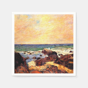 Serviette En Papier Gauguin - Roches et Mer, 1886, peinture