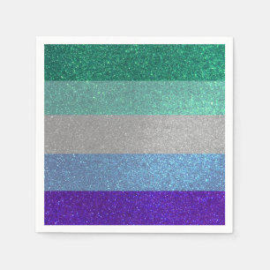 Serviette En Papier Gay Man Pride Parties scintillant Drapeau Hommes
