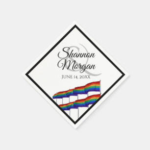Serviette En Papier Gay pride Rainbow Flags LGBTQ Mariage