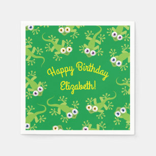 Serviette En Papier Gecko Lizards Anniversaire Fête Enfants mignons