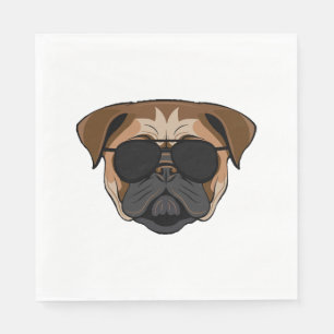 Serviette En Papier Geek Bulldog
