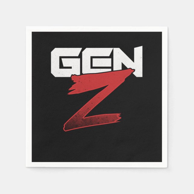 Serviette En Papier Gen Z Millenials Génération Z Boomers Cadeau (Devant)
