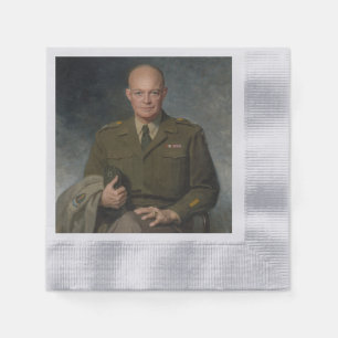 Serviette En Papier Général Dwight Eisenhower Portrait peint 5 étoiles