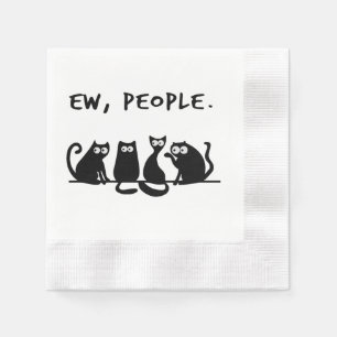 Serviette En Papier Gens dégueu Chats mignons Chats noirs