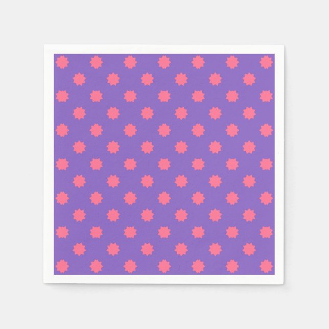 Serviette En Papier Geo violet et rose (Devant)