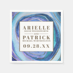 Serviette En Papier Géode Agate Gemstone Mariage Napkins