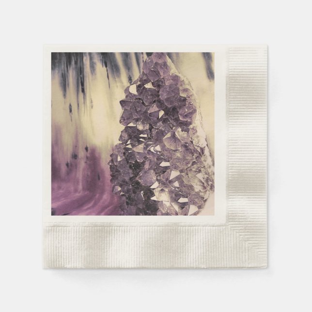 Serviette En Papier Géode Améthyste (Devant)