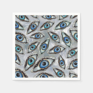 Serviette En Papier Géodes et cristaux Motifs des yeux maléfiques su