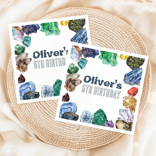 Serviette En Papier Geology Birthday Rocks Dig Party Napkins (Créateur téléchargé)
