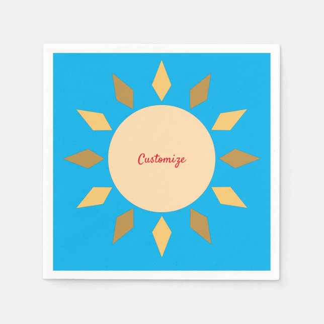 Serviette En Papier Geometric Sun Circle Thunder_Cove (Devant)