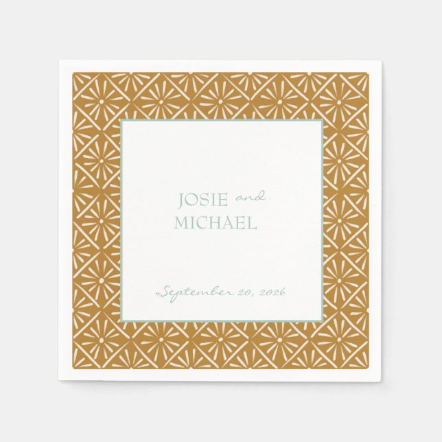 Serviette En Papier Geometric Wedding Paper Napkin (Devant)