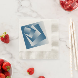 Serviette En Papier Géométrie bleu sarcelle