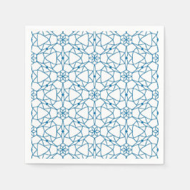 Serviette En Papier Géométrie bleue