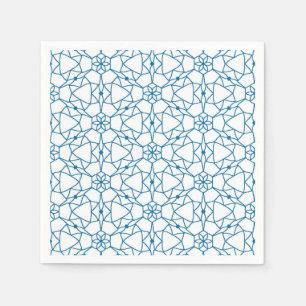 Serviette En Papier Géométrie bleue