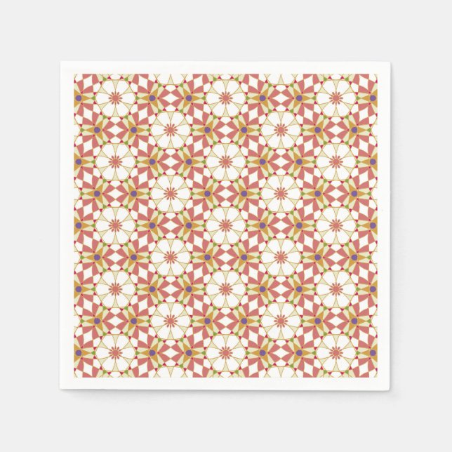 Serviette En Papier Géométrie florale (Devant)