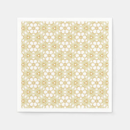 Serviette En Papier Géométrie florale jaune