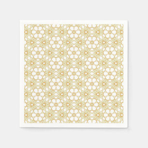 Serviette En Papier Géométrie florale jaune