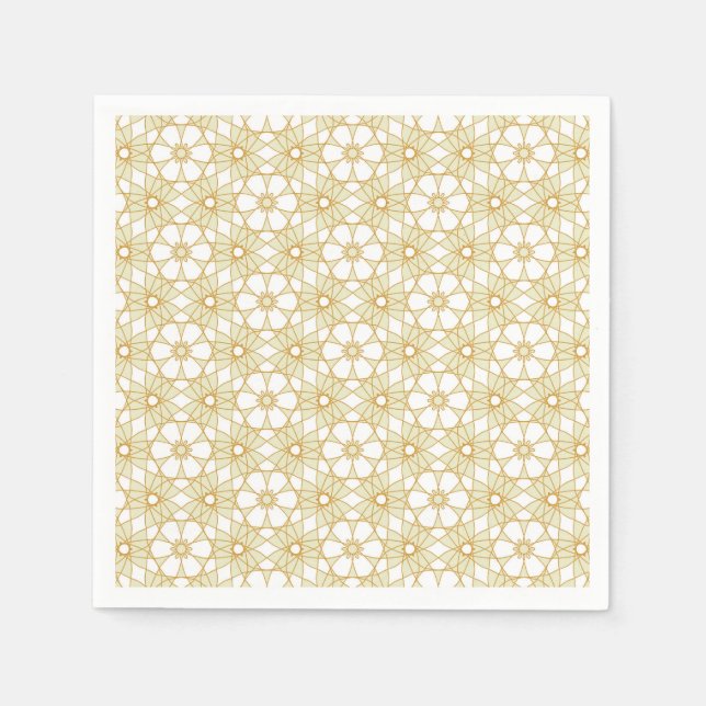 Serviette En Papier Géométrie florale jaune (Devant)