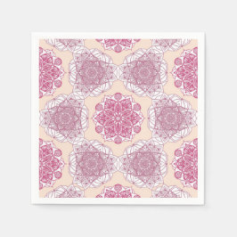Serviette En Papier Géométrie mandala rose