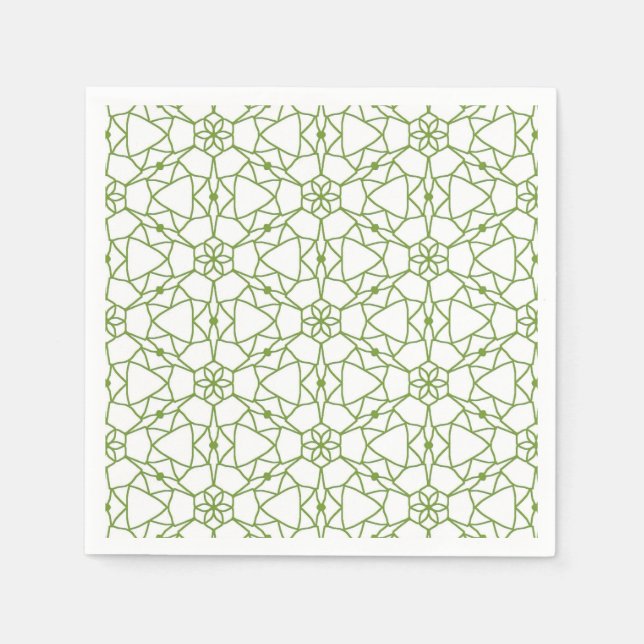 Serviette En Papier Géométrie verte (Devant)